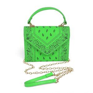 BNWT Paisley Bandana Printed Convertible Top Handle Crossbody Swing Bag